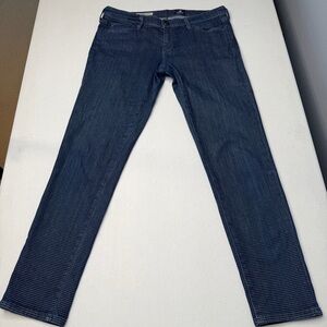 AG Adriano Goldschmied Dark Blue Whit Micro-Dot Skinny Jeans